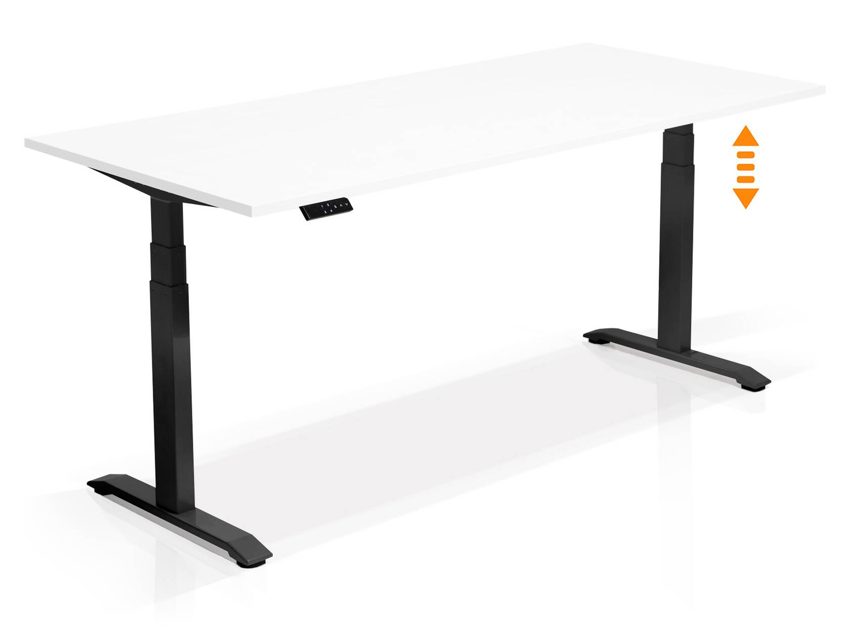 Hoehenverstellbarer Schreibtisch “WESW” von LHL in Modellvariante weisse PLatte schwarzes Gestell bei LHL im Onlineshop kaufen - Seitenansicht