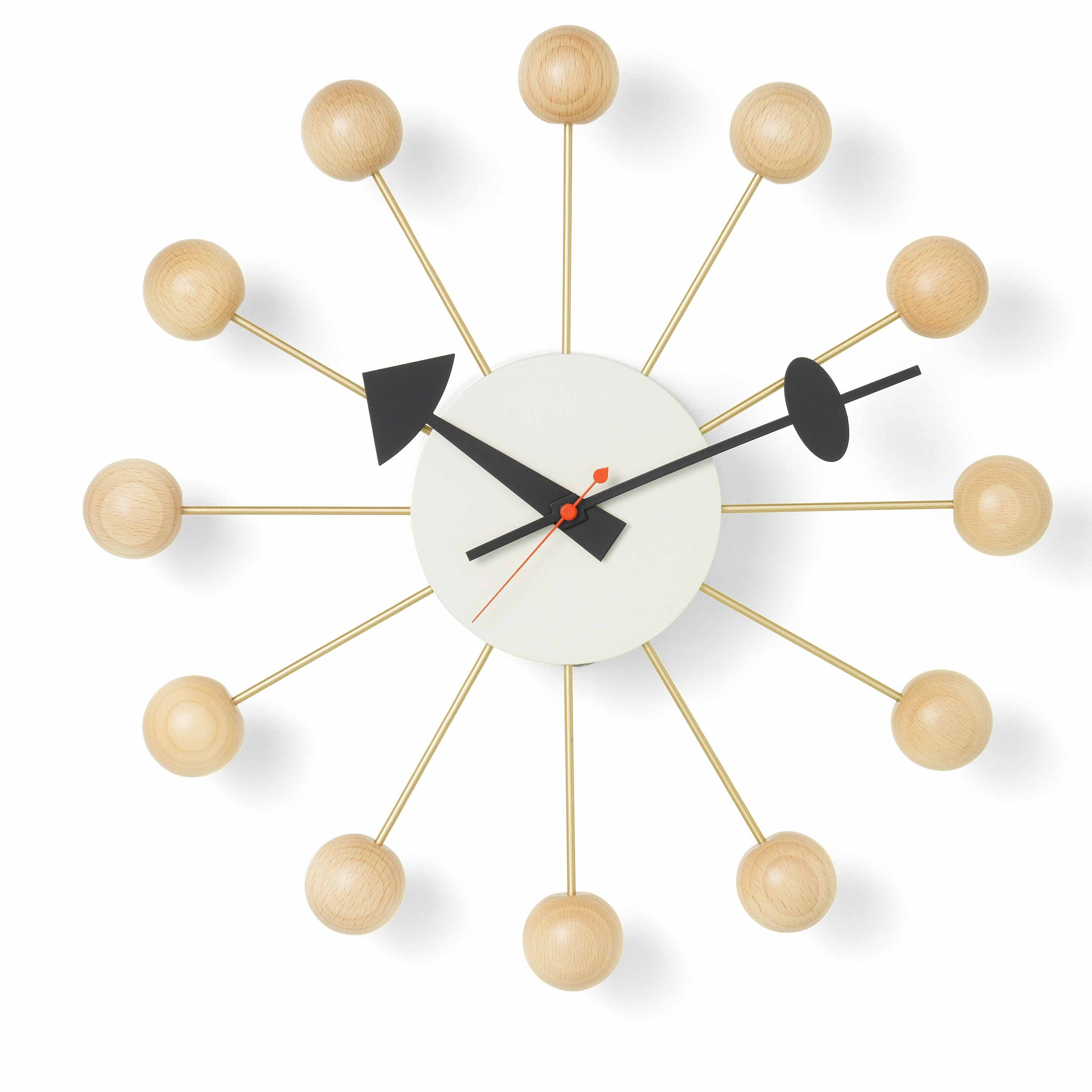 Designobjekt Wanduhr Ball clock in buche natur von vitra im LHL Onlineshop kaufen