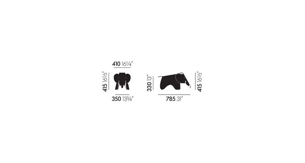 Designobjekt Eames Elephant von Vitra rot im LHL Onlineshop kaufen. Masse