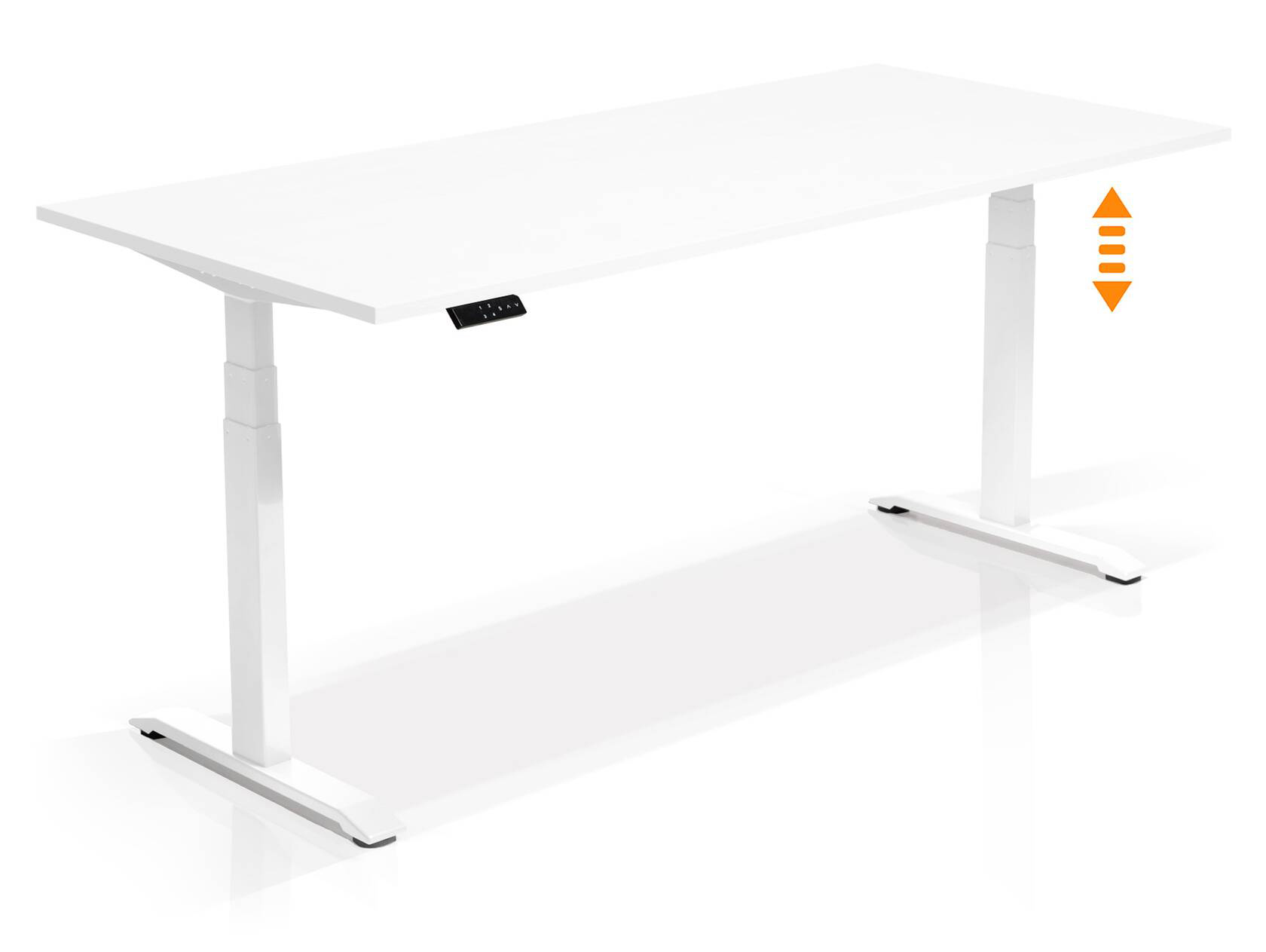 Hoehenverstellbarer Schreibtisch “WEWE” von LHL in Modellvariante weisse Platte weißes Gestell bei LHL im Onlineshop kaufen - Seitenansicht