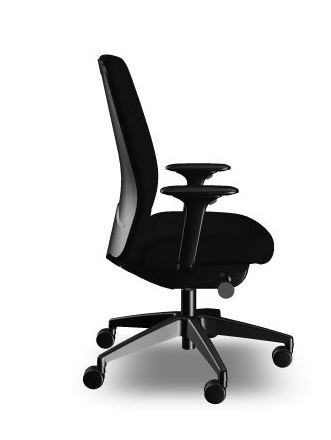 Schwarzer Buerostuhl EVERY EV116 von interstuhl mit Polsterrücken bei LHL im Onlineshop kaufen - Seitlich